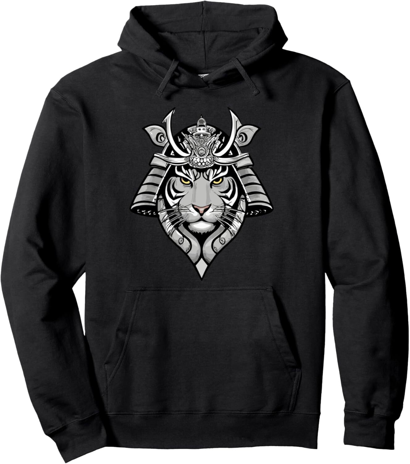Hoodie for Mens Womens Samurai Tiger Design Pullover Hoodie Graphic Hoodies sweatshirt Fashionable and cute