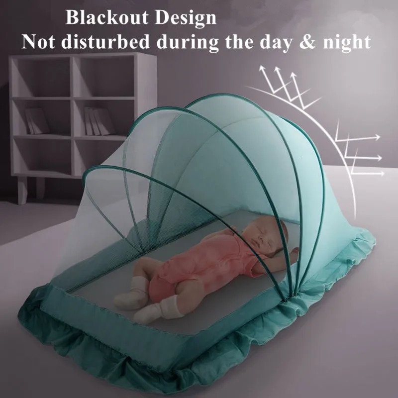 Crib Mosquito Net Encrypted Children Yurt Free Installation Portable Foldable Cribs Tent Cradle Bed Sleeping Pad 240514