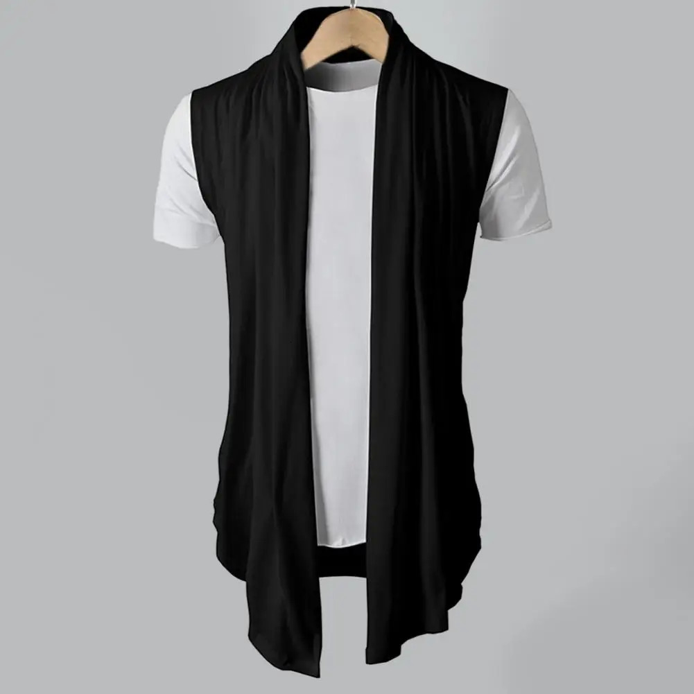 Cardigan Vest Trendy Super Soft Solid Color Pure Pleated Coat Streetwear Men Jacket 241129
