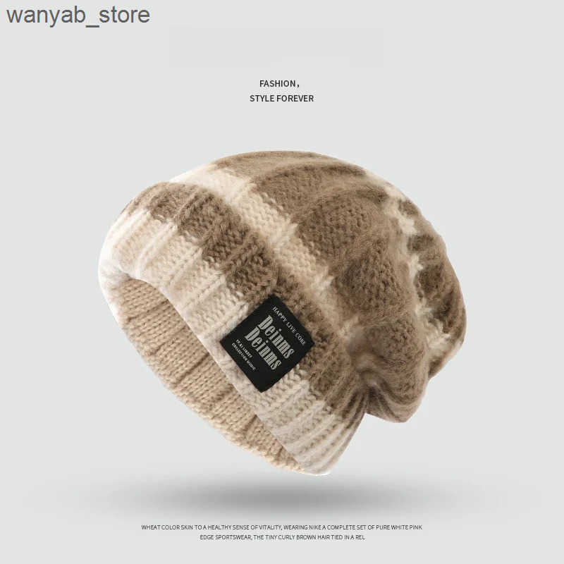 Wide Brim Hats Bucket Premium Turban Cap Keep Warm Knitted Hat Multicolour Winter Breathable Beanie Sequin Trilby Athleisur Bonnet for Ladies L240910