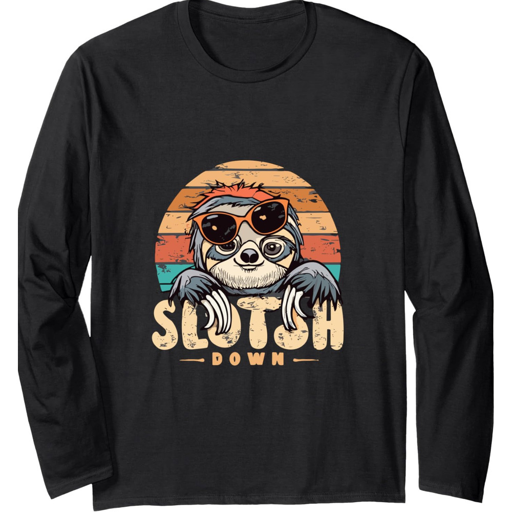 Long Sleeve Shirts for Men sweatshirt Baby Sloth Design Long Sleeve T-Shirt T shirt Tee Streetwear Casual tops clothes Fashionable and cool