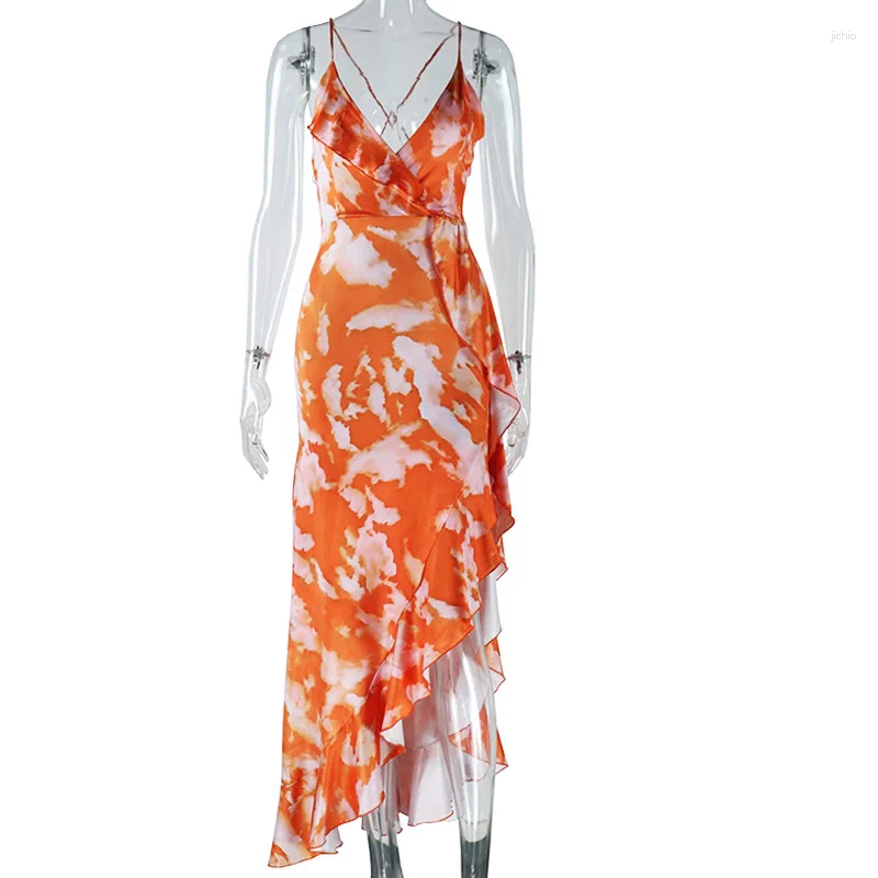 Swimming Dress For Woman Beach Outing Bikini Tunic Kaftan Swimwear Bath Exits 2024 Suit Polyester Spandex Floral Boho Slip V