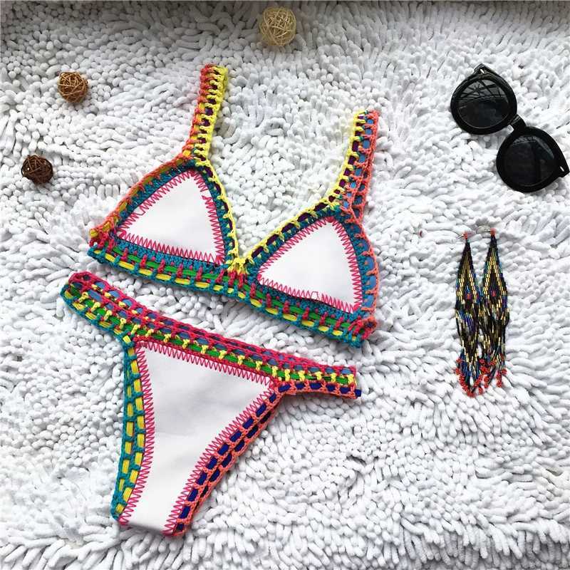 Women's Swimwear Sexy bikini womens swimsuit summer neoprene bikini beachwear surfing Biquini womens swimsuit two-piece Brazilian swimsuit H24113