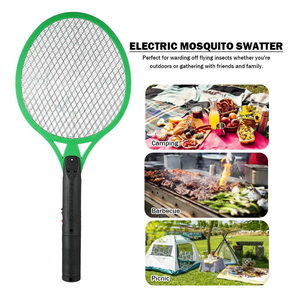 Mosquito Killer Electric Shocker Insect Wasp Trap Swat Racket Summer Fly Swatter Power By AA BatteryNot include 240415