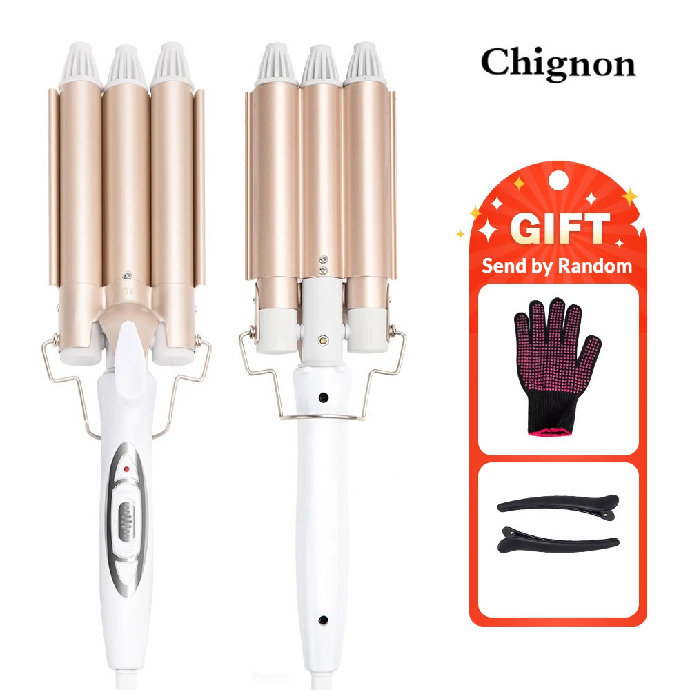 Professional Hair Care and Styling Tools Triple Barrel Styler Curling Irons Electric Crimpers Iron Wave Curler 240423