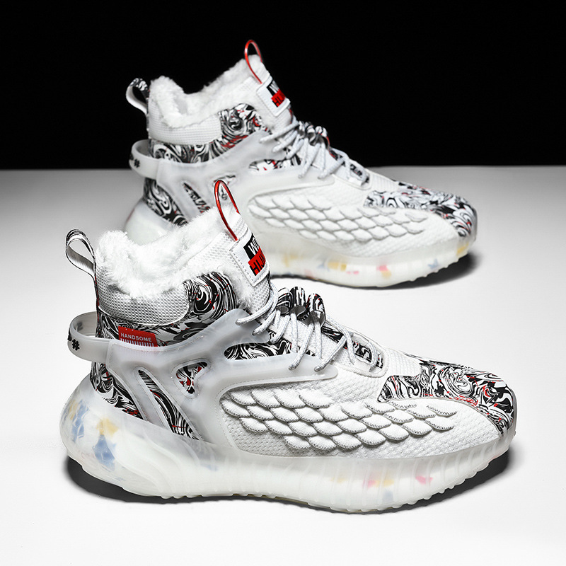 New men's winter 2025 old hot national tide popcorn and veet daddy running outdoor sports shoes