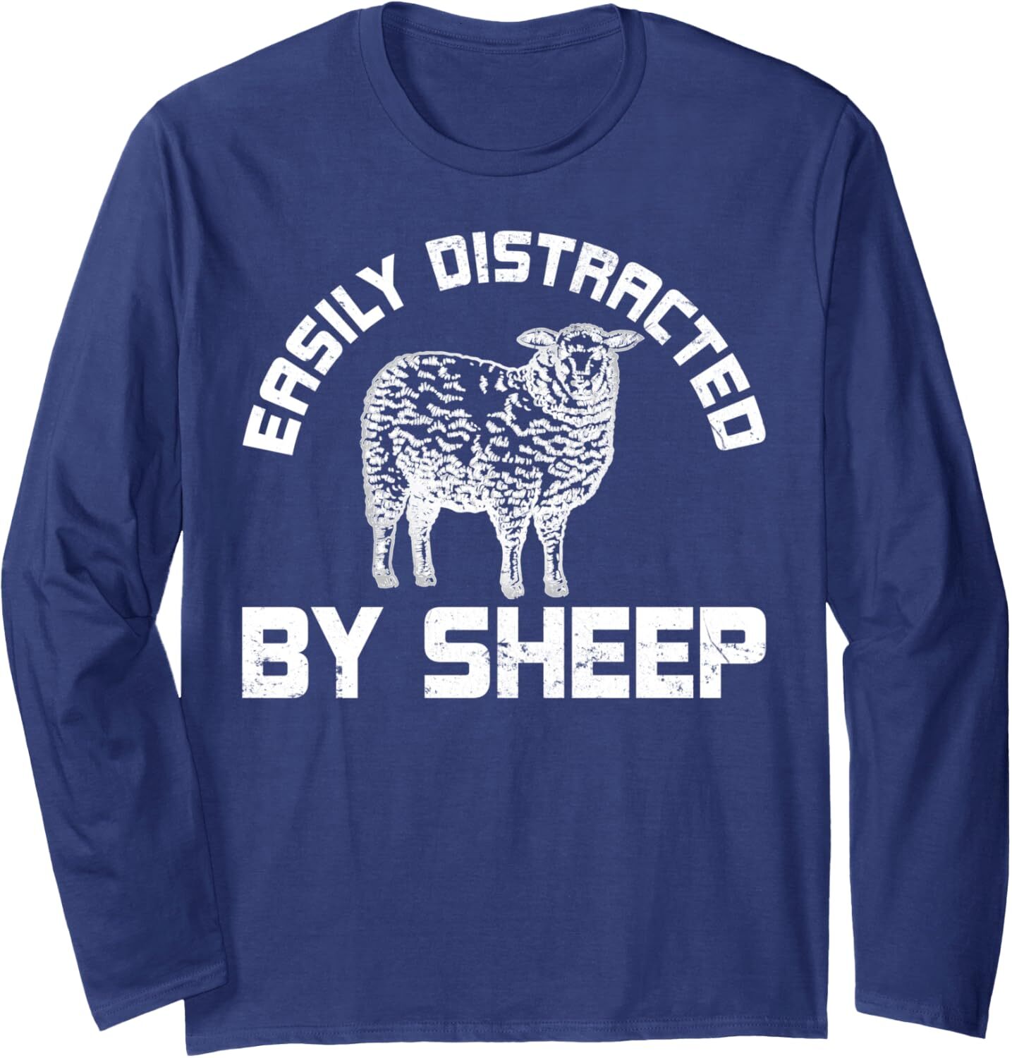 Long Sleeve Shirts for Men sweatshirt Farm Animal Vintage Gift Easily Distracted By Sheep Long Sleeve T-Shirt Streetwear Casual tops clothes cute