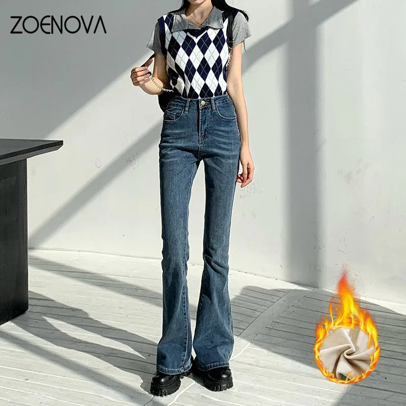 ZOENOVA wool flash pants Y2K womens winter warm and fashionable high waist elastic leg Hick velvet womens denim shorts 241122