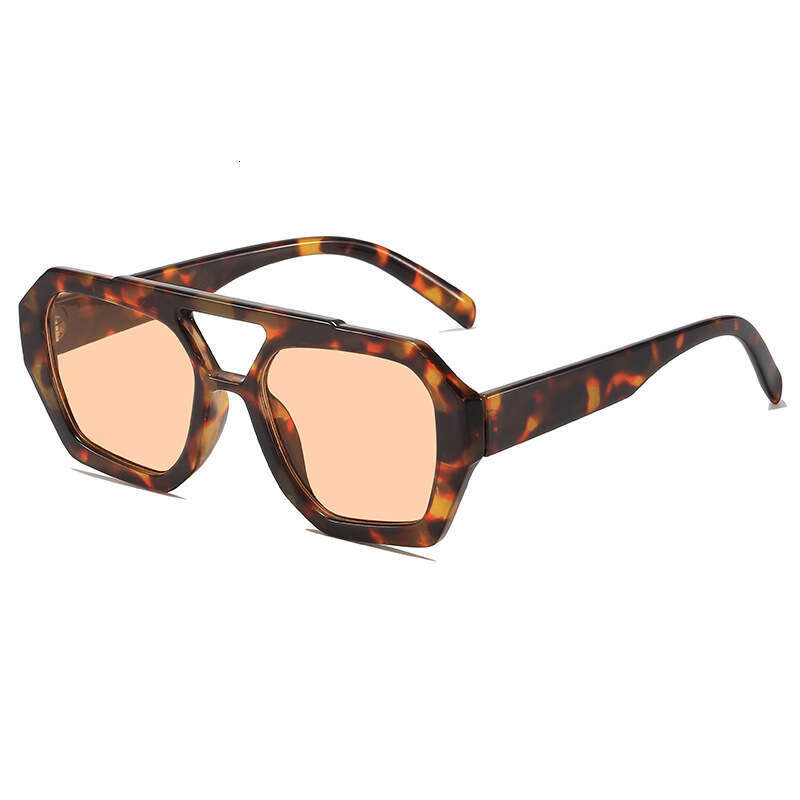 Shuangliang Street photo sunglasses, American high-end sense, Instagram style, men's and women's trendy concave shape, round face sunglasses