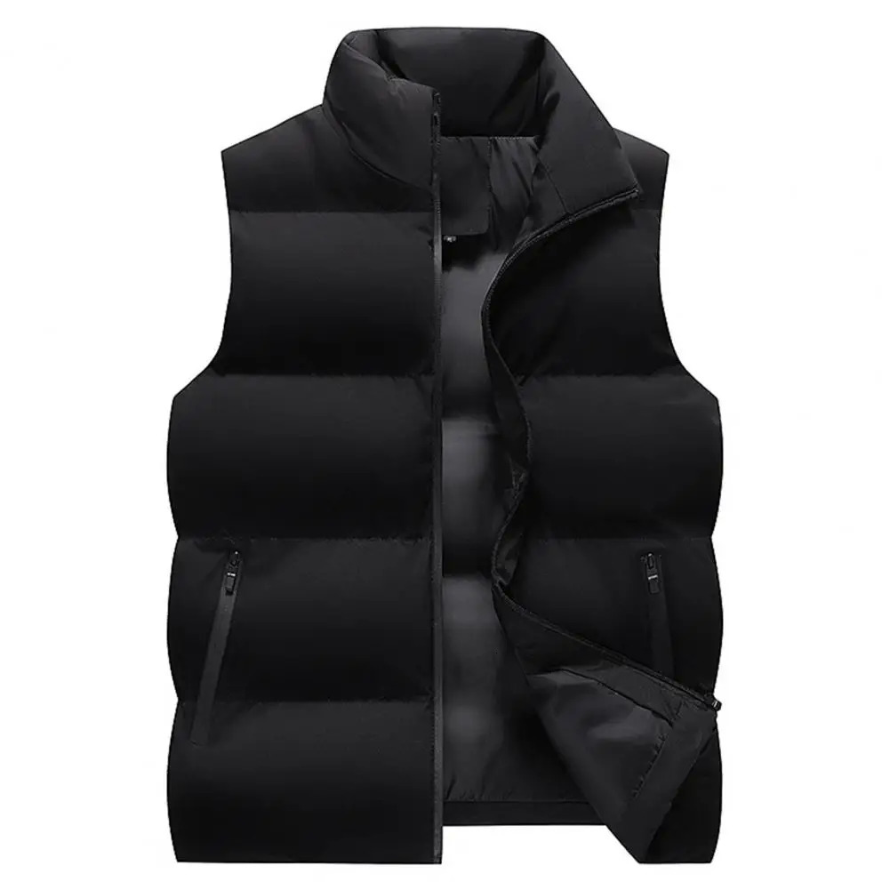Soft Padded Waistcoat Men Lightweight Stylish Mens Winter Vest Warm Windproof Sleeveless Outerwear with for Outdoor 241129