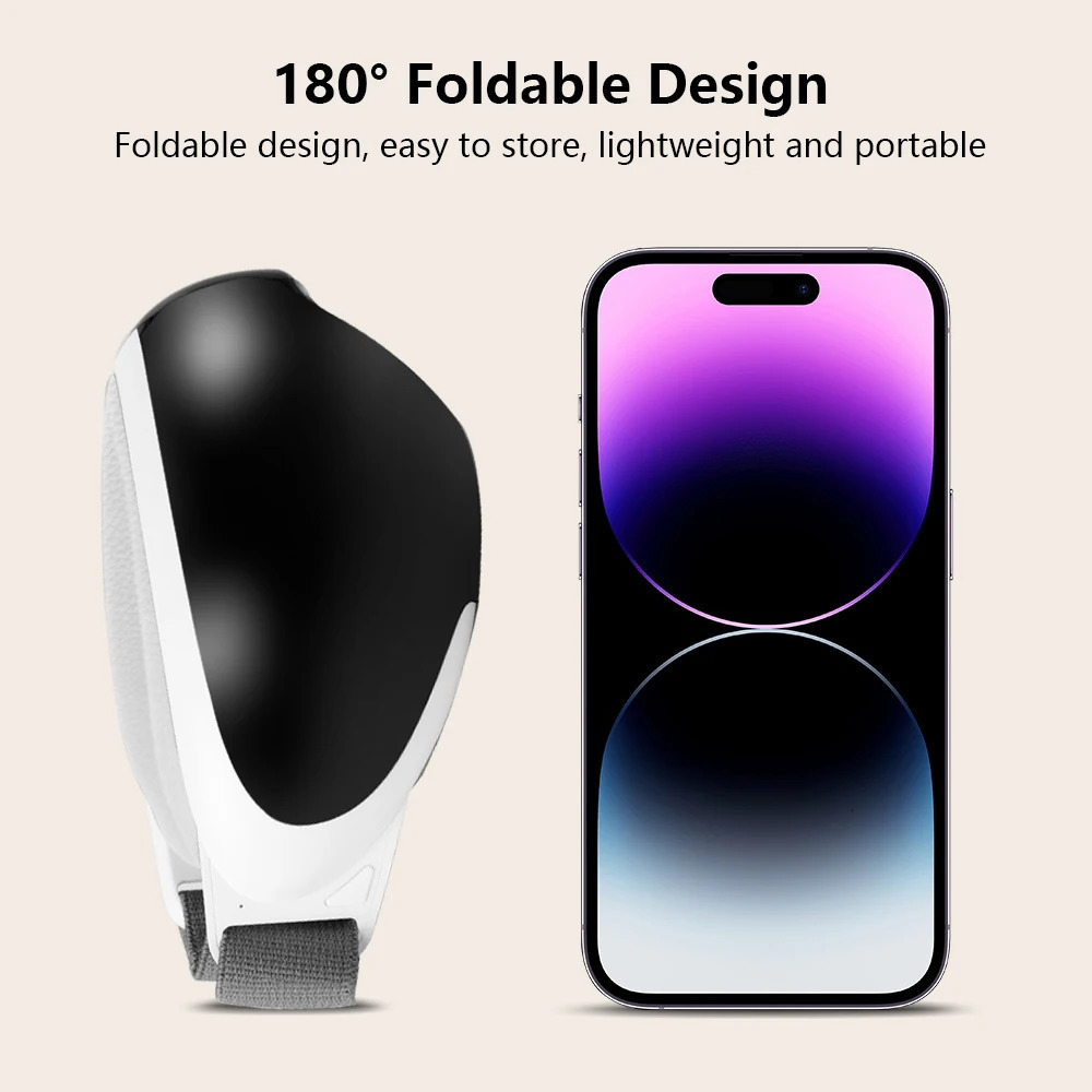 6D Visible Smart Eye Massager Heated Mask Electric Vibration Airbag Pressure Music Care Relax Relif Fatigue Travel Rest 241118