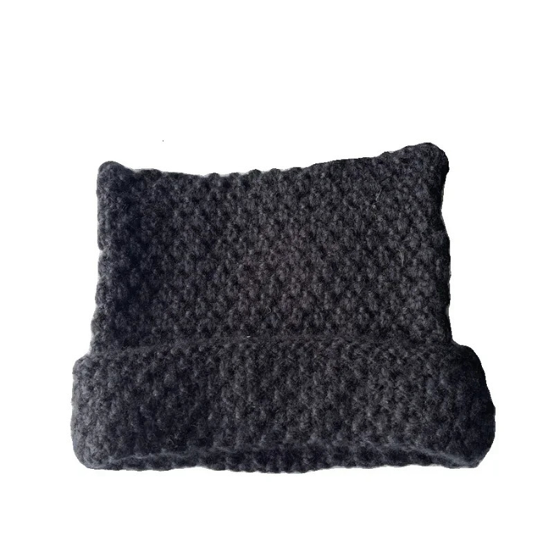 Korean Version of Black Devil Cat Ear Mens Knitted Hat Street Trend Versatile Thermal Cover Skull Beanie Hats for Womens 241125