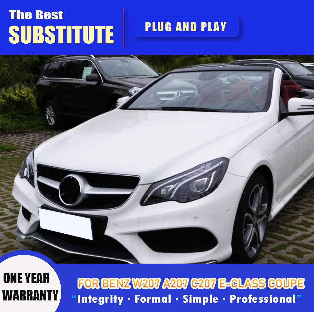 Car Styling for BENZ W207 A207 C207 E-Class Coupe LED Headlight 2009-20 17 DRL Turn Signal High Beam Angel Eye Projector Lens