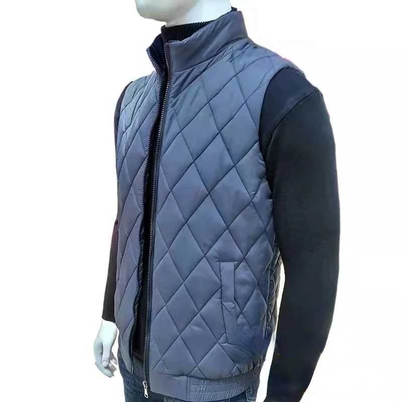 Men's Down Parkas New Brand 2023 Winter Men Vest Parkas Cotton Casual Sleeveless Stand Clothes Male Solid Color Vest Winter Jacket Clothing B07 z