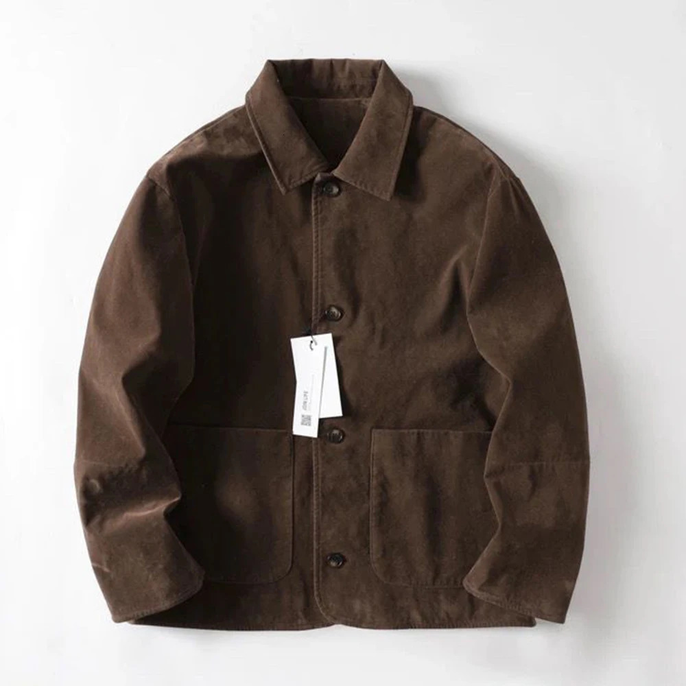 Autumn And Winter Mens Fashion Solid Color High Quality Jacket Casual Lapel Street Trend Single Breasted For Men 241129