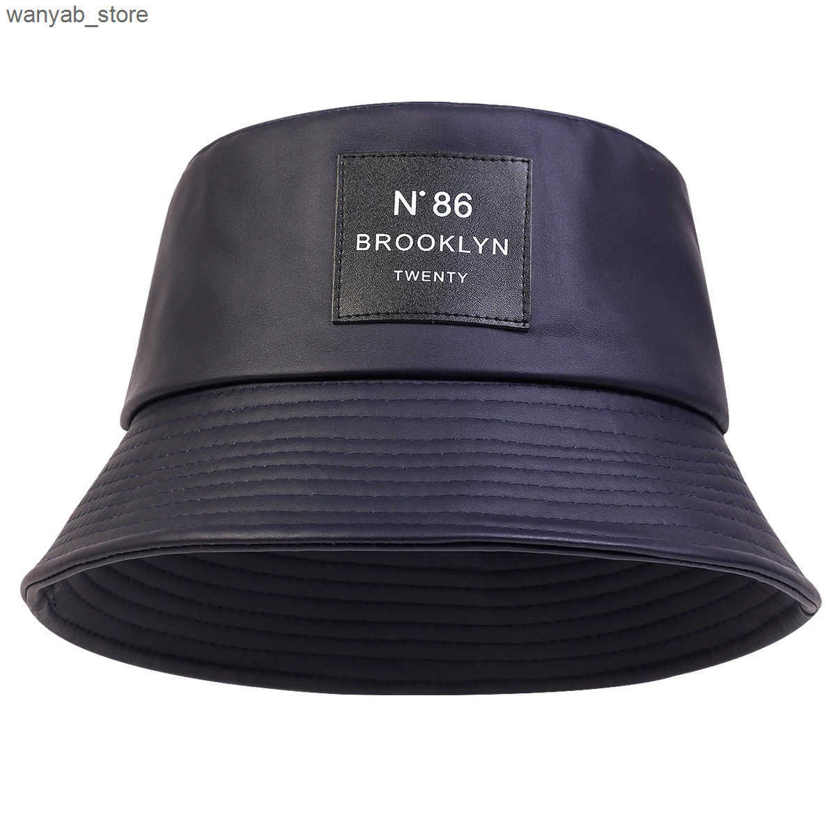 Wide Brim Hats Bucket Hats Spring summer Brooklyn panama Bucket hat outdoor travel hat fashion sun hat men and women leather Panama hat L240910
