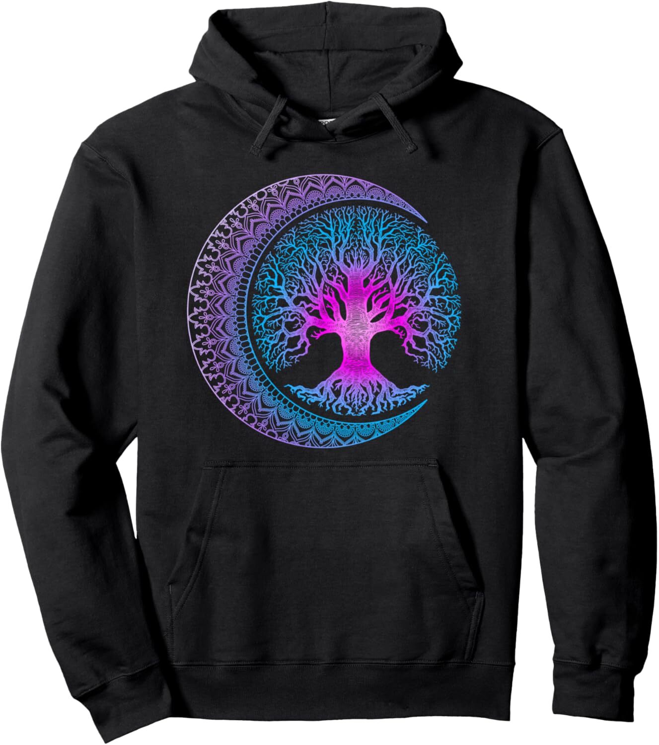 Hoodie for Mens Womens Tree of Life Cresent Moon Phases Mandala Yoga Gift Pullover Hoodie Graphic Hoodies sweatshirt cool