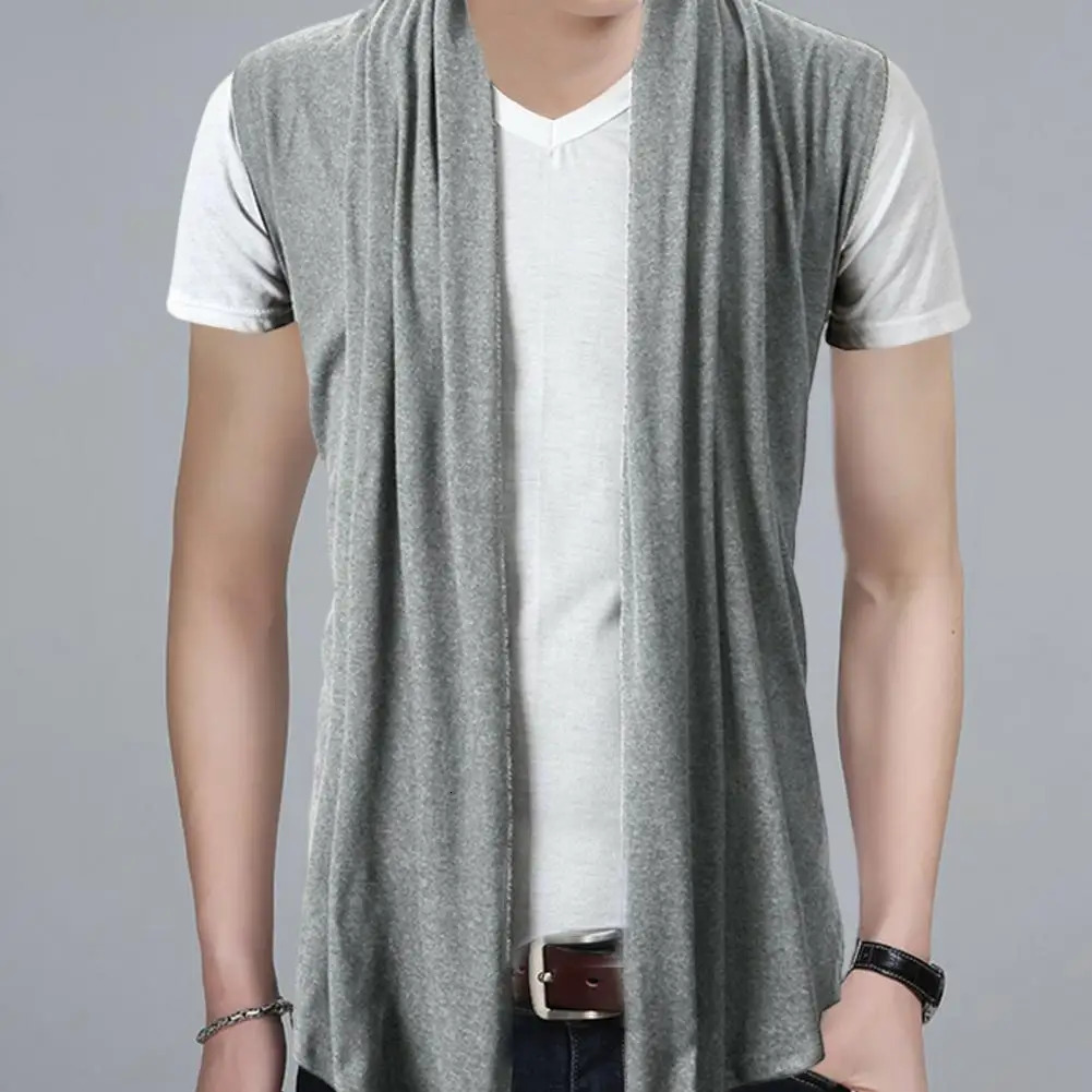 Cardigan Vest Trendy Super Soft Solid Color Pure Pleated Coat Streetwear Men Jacket 241129