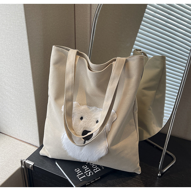 Canvas For Women, Large Capacity New Autumn And Winter Versatile Single Shoulder Shopping Bag, Casual Commuting Bag Designer Bags Handbags Women