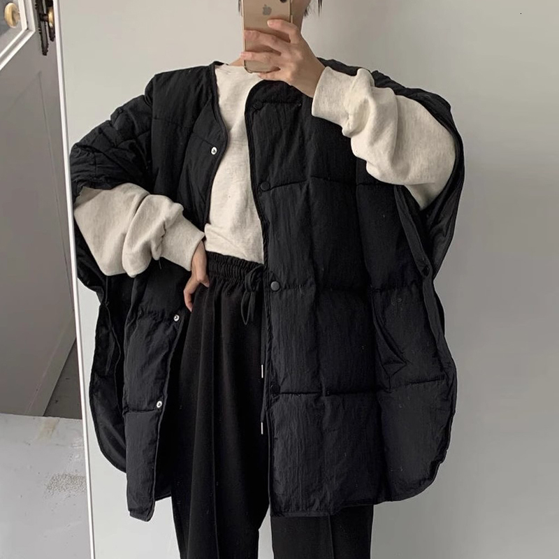 Sleeveless O-Neck Loose All-Match Single Breasted Cotton Waistcoats Thick And Warm Women Winter Vest 2024 Autumn 16O2616