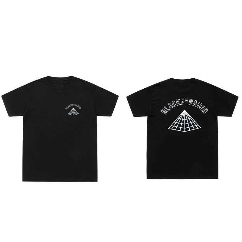 Men's T-Shirts Casual Chirs Brown Brand Man T Shirt Two Side Black Pyramid Print Tshirts Hip Hop Cotton Strtwear T Shirt Summer Cool Tops Y240429
