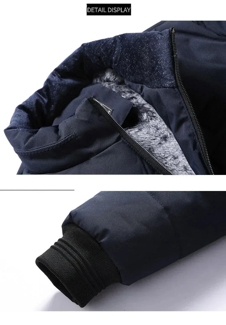 Winter Jacket Mens Fashion Clothing Stand Collar Keep Warm Coats Cotton Padded Puffer Jackets Autumn Fur Lined 241120