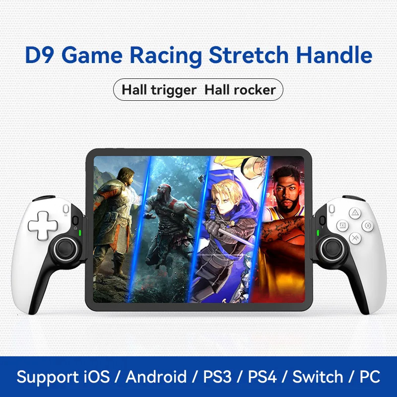 D9 Mobile Phone Stretching Game Controller Wireless Bluetooth PC Tablet For SwitchPS3 Dual Hall Somatosensory 240418