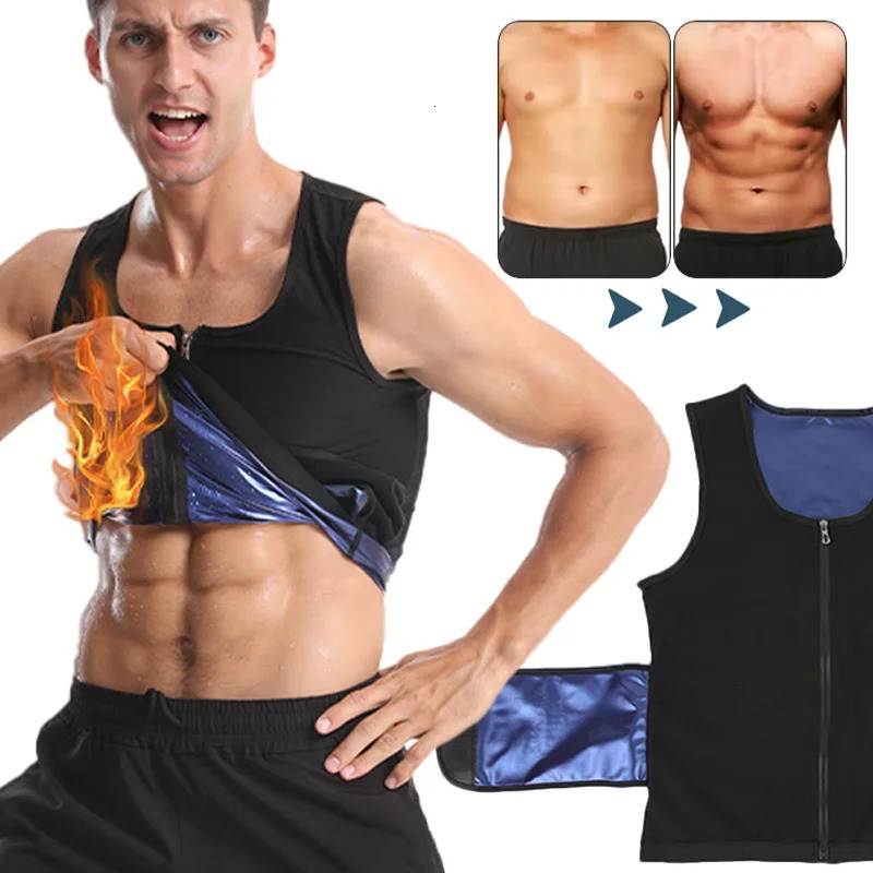 Mens Body Shaper Sauna Vest Double Belt Sweat Shirt Waist Trainer Corset Top Abdomen Slimming Shapewear Fat Burn Fitness Suits 241121