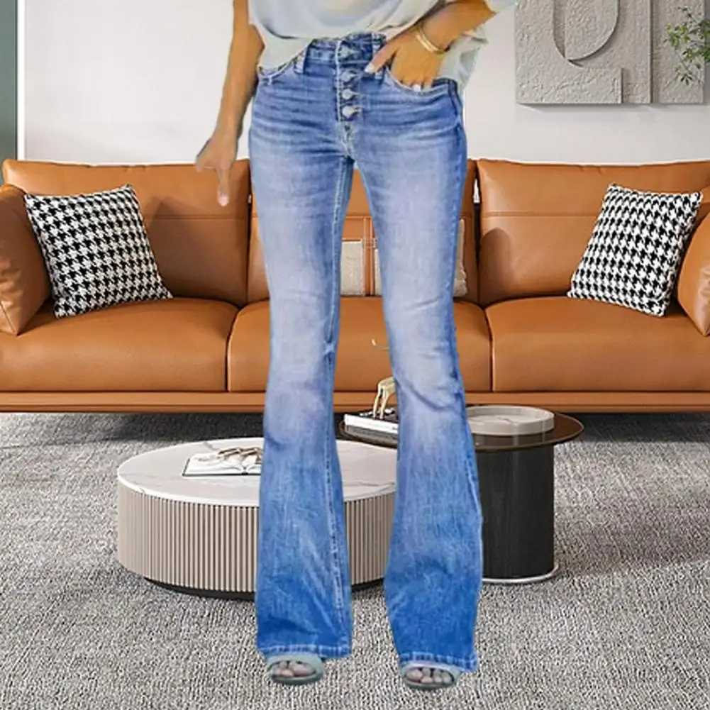 Women's Jeans Printed Flare Jeans Womens Low Waist Trouser Retro Aesthetic Denim Pants T-shirt Mom Casual Korean Fashion Jeans H241130