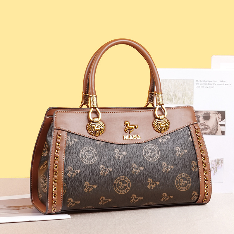 Old Flower Tote Versatile Commuter Middle Aged Handheld Cross Single Shoulder Bag Female Large Capacity Fashion