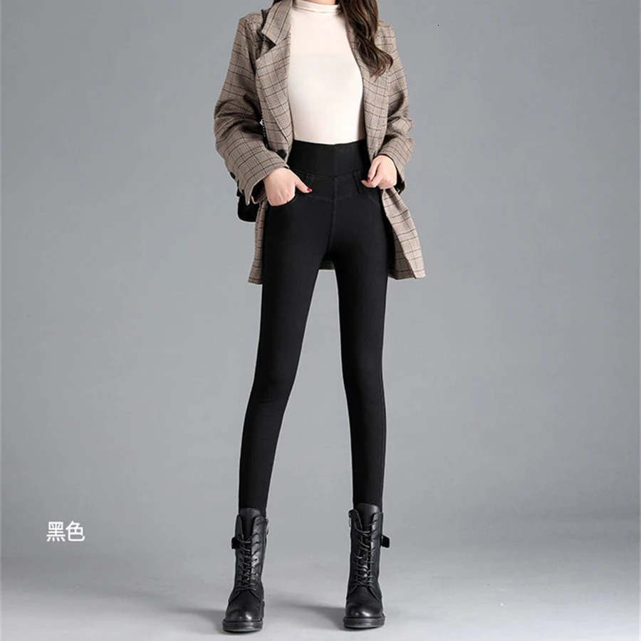 Elastic classic high waisted ultra-thin pencil jeans for women blue tight Vaqueros Ankle length denim pants size 38 vintage Pantalones 241122