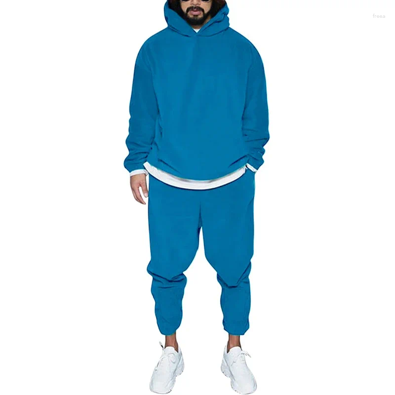 Men's Tracksuits Solid Color Fleece Sports Suit For Men - Tracksuit Jogger Streetwear