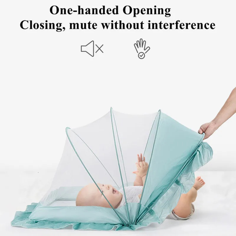 Crib Mosquito Net Encrypted Children Yurt Free Installation Portable Foldable Cribs Tent Cradle Bed Sleeping Pad 240514