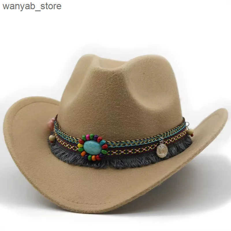 Wide Brim Hats Bucket Hats 2024 Simple Upturned Brim Hat Woolen Jazz Hat English Style Top Hat Ethnic Style Belt Solid Color Western Cowboy Hats L2409