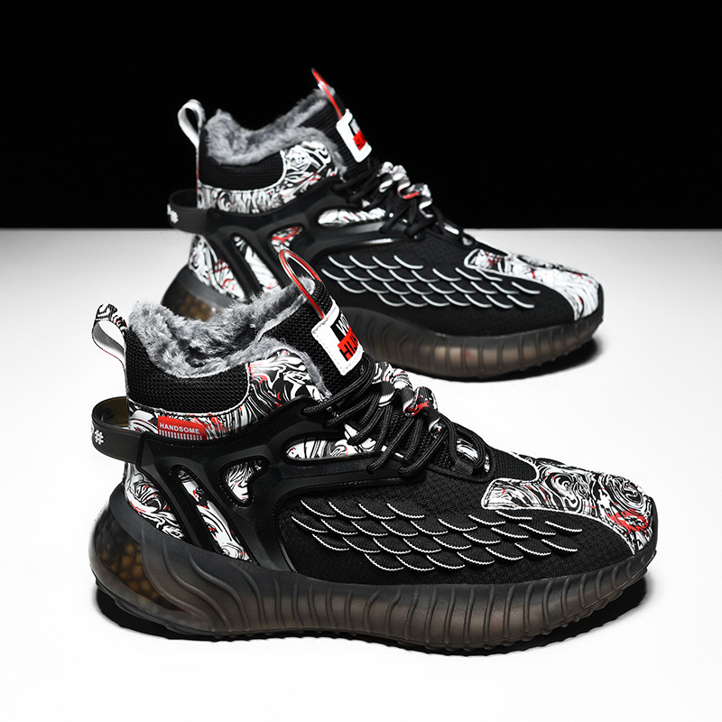 New men's winter 2025 old hot national tide popcorn and veet daddy running outdoor sports shoes