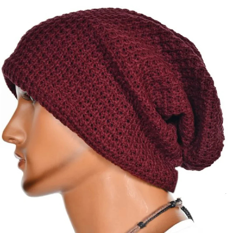 Chic Men Women Warm Winter Knit Beanie Skull Slouchy Oversize Cap Hat Unisex 241125