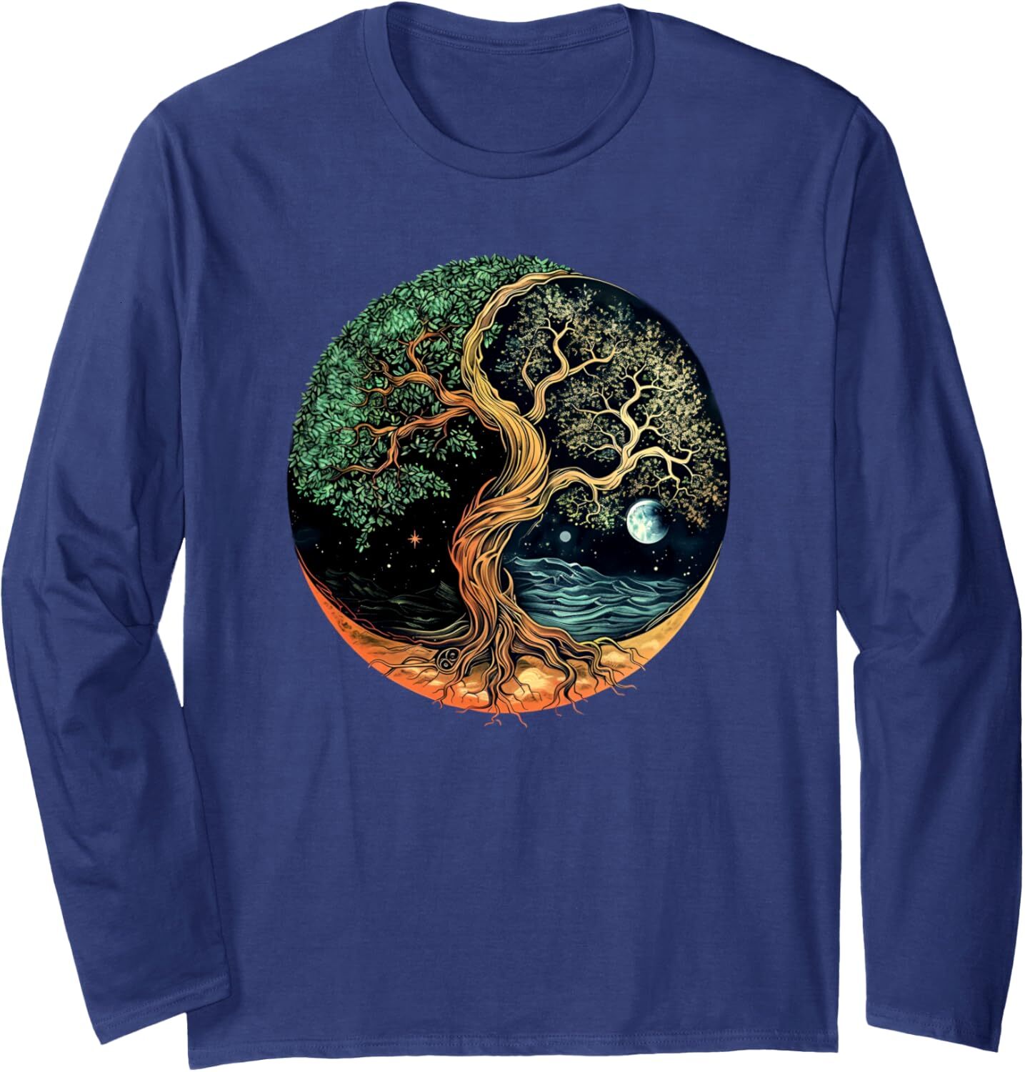 Long Sleeve Shirts for Men sweatshirt Tree of Life Yin Yang Streetwear Casual tops clothes Fashionable and cool