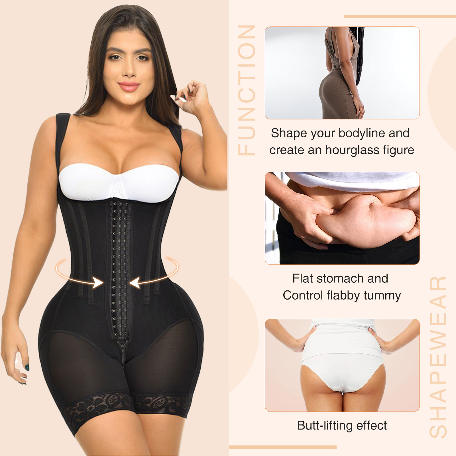 Fas Colombiana Girdles Shapers Postpartum BBL Shapewear Thigh Slimmer Body Sculpting Hourglass Concealor Flat Belly Corset
