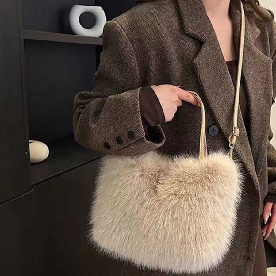 This Years Popular Tote Bag Plush Handbag Winter Versatile Korean Version Single Shoulder Crossbody Bag Tote Bag Totes Handbags 241104