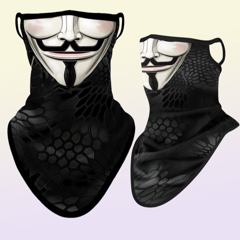 Cycling Caps Masks Triangle Scarf Neck Gaiter Vendetta Balaclava Motorcycle Full Face Cover Washable Ear Mask Anonymous Windproo
