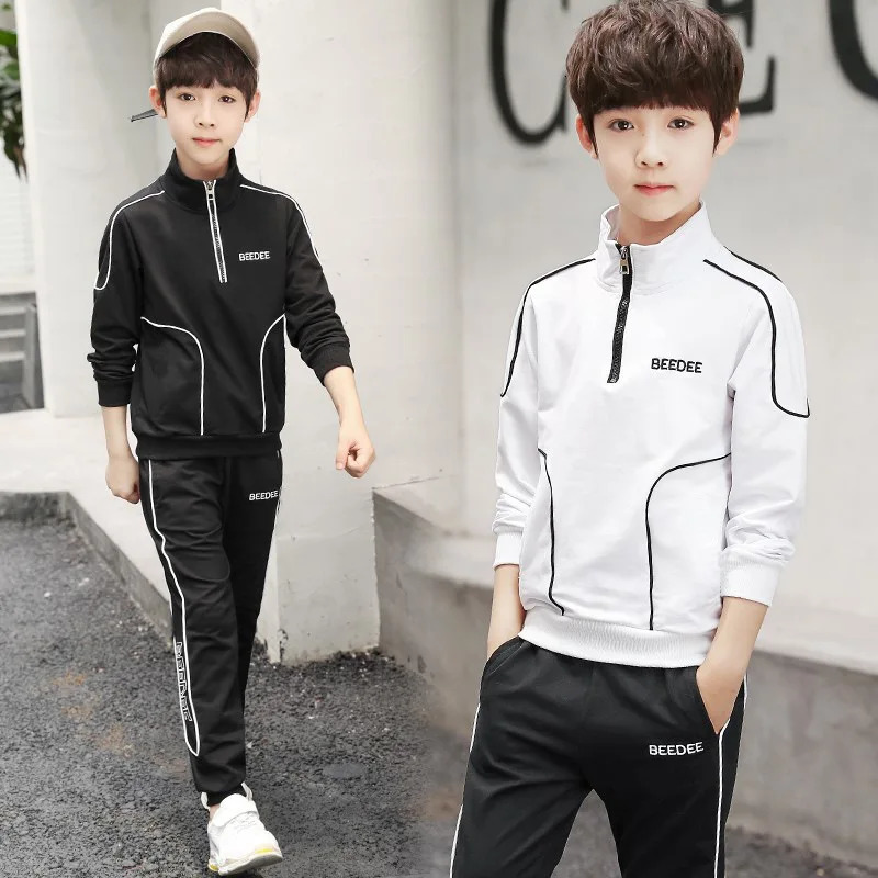 Spring Autumn Teenager Boys Clothing Sets Child Fashion Letter Sweatshirt Pants 2Pcs Kids Tracksuit 4 5 6 7 8 9 10 11 12 Years 240131