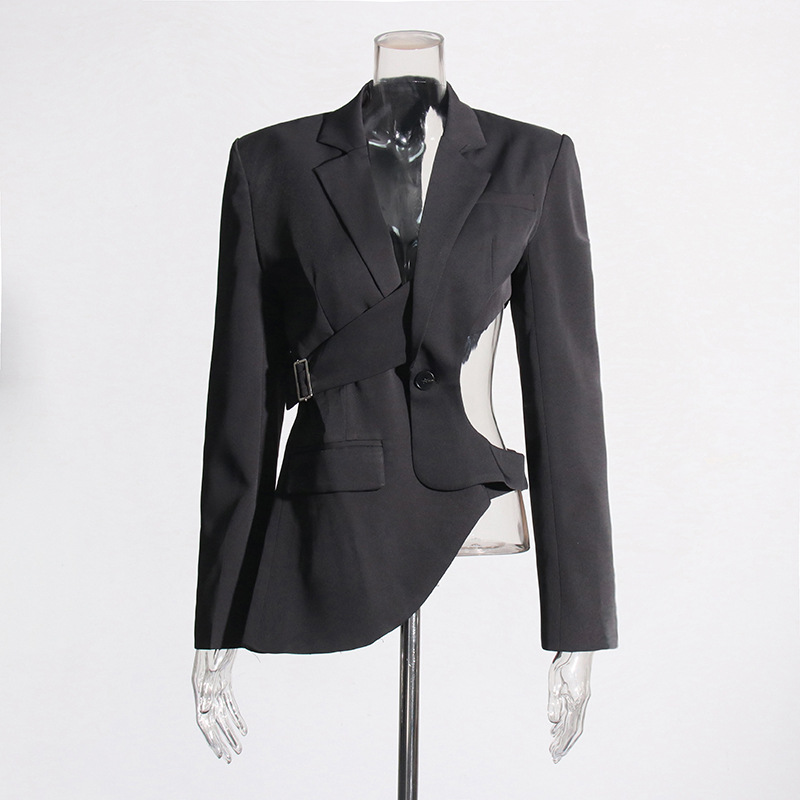1000 XL 2024 Spring Autumn Milan Runway Coat Jackets Long Sleeve Lapel Neck Gray Black High Quality Button Fashion Womens Clothes