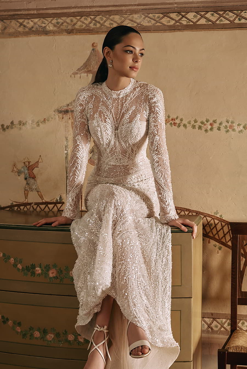 Exquisite Mermaid Wedding Dresses O Neck Sequins Pearls Backless Lace Up Floor Length Custom Made Plus Size Sexy Bridal Gown Vestidos De Novia