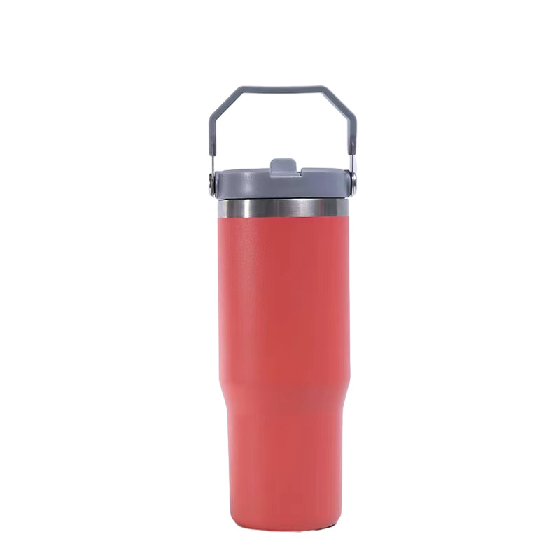 Regular Tumbler Handle Lid 30Oz Stainless Steel Big Capacity Beer With Flip Straw Insulated Travel Coffee Mug For DIY