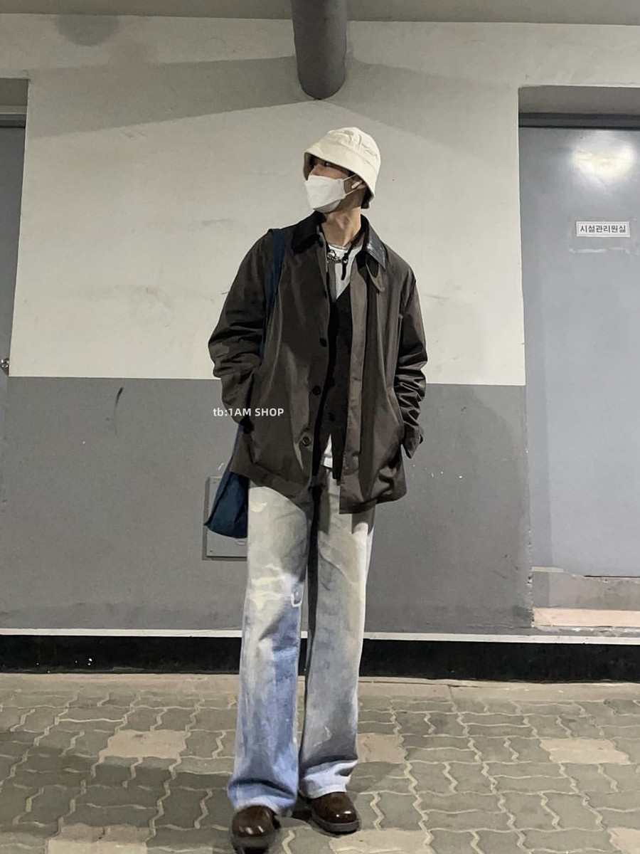 Our Legacy Jeans Washed Slim Fit Men Jeans Casual Loose Jeans Printed Jeans Distressed Loose Fitting Straight Leg Casual Pants