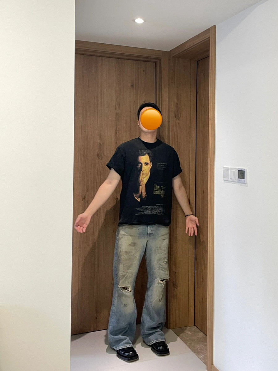 Original AC Casual Pants Dyed Washed Blue Jeans Casual Flared Long Pants for Men Loose Multi Pocket Workwear Pants