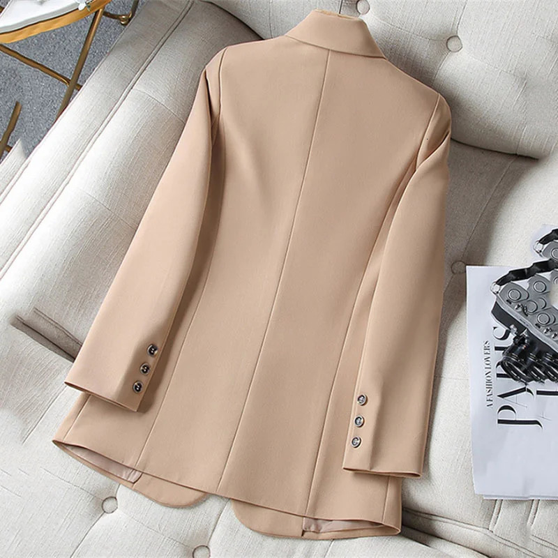 Women Coat Spring Autumn Khaki Suit Fashion Korean Long Sleeve Blazers Woman Jacket Casual Office Ladies Blazer Tops 240201