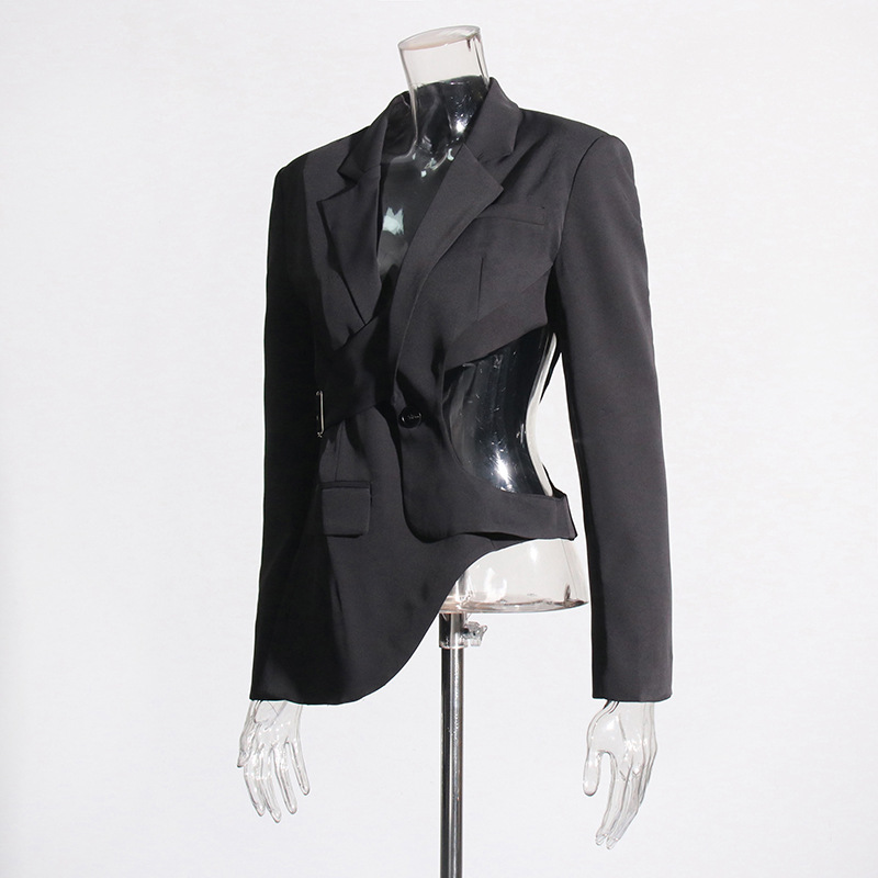 1000 XL 2024 Spring Autumn Milan Runway Coat Jackets Long Sleeve Lapel Neck Gray Black High Quality Button Fashion Womens Clothes