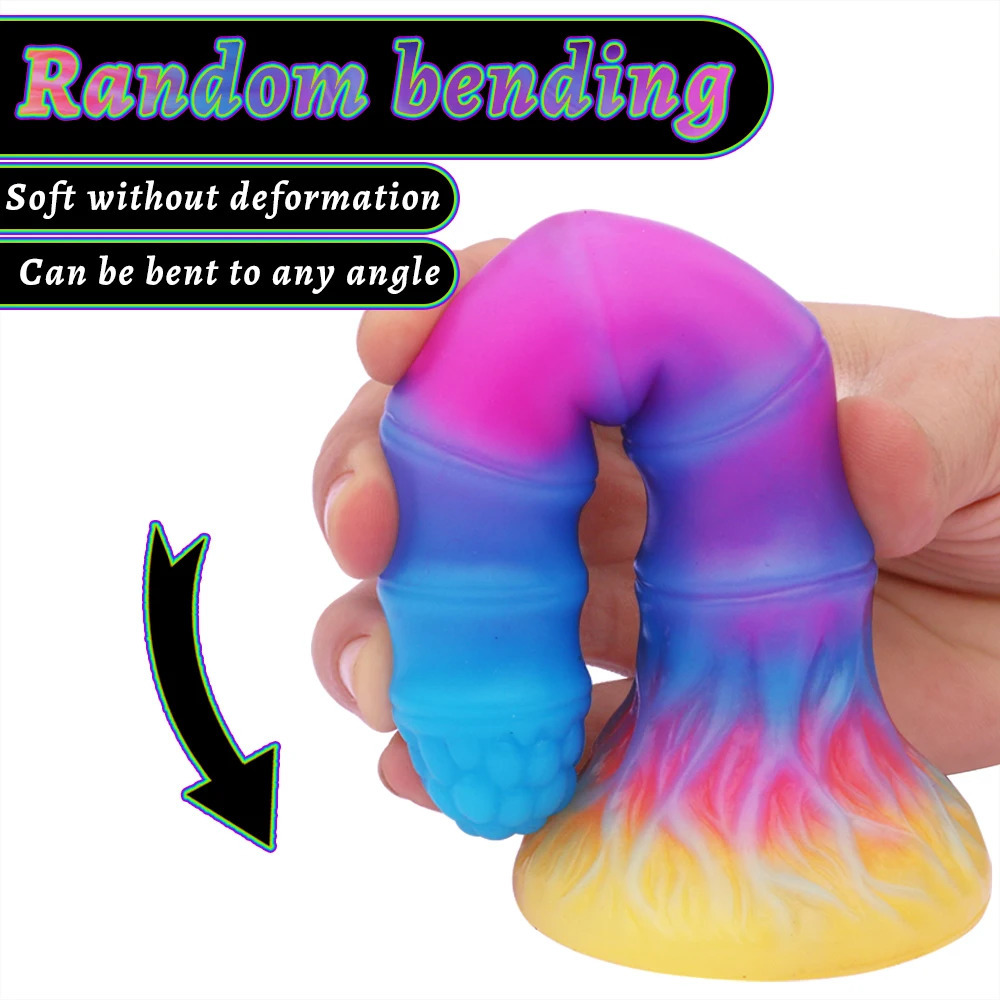 Cute Luminous Dildo Anal Sex Toys for Women Men Colourful Glowing Dildos Huge Dragon Monster Dildo Butt Plug Adult Toys 240129