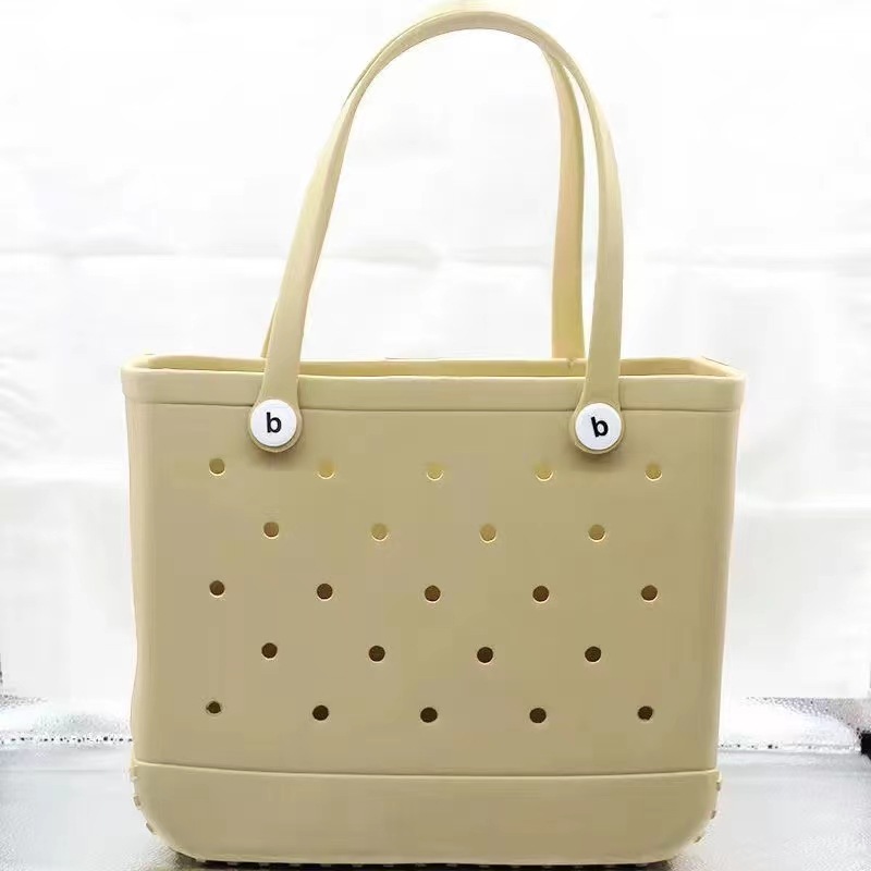 Silicone Bogg Bag Waterproof Storage Baskets Woman Eva Garden Tote Large Shopping Washable Beach Purse Eco Jelly Candy Lady Handbags 2564